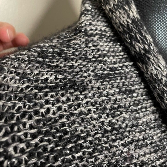 Fenn Wright Manson Cardigan Sweater Metallic Open Waterfall Black Gray Large - Picture 7 of 7